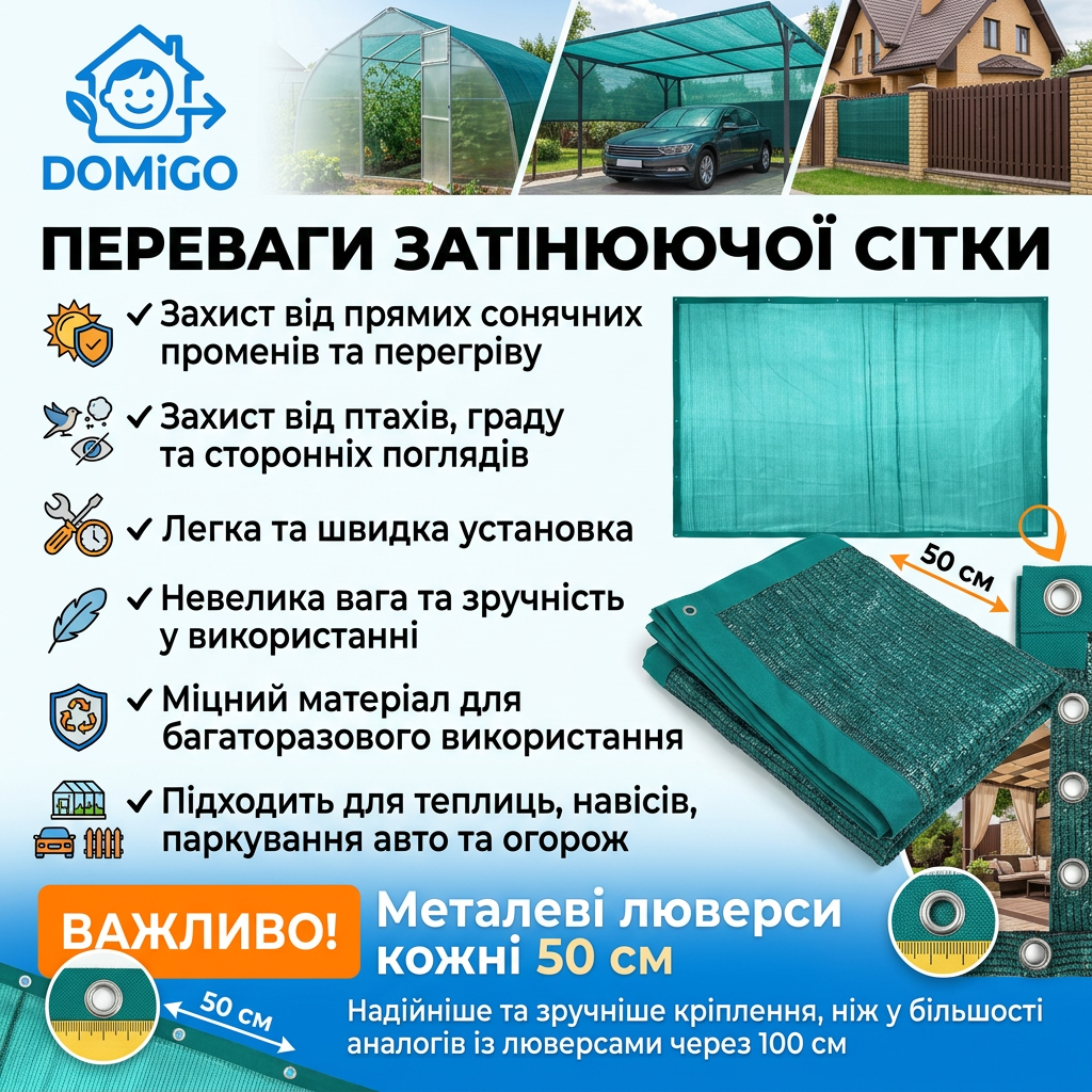 Затінююча сітка з люверсами